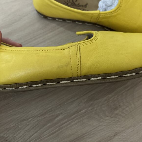 Sabah Women’s Handmade Leather Loafers In Yellow Size 38 - Picture 7 of 8